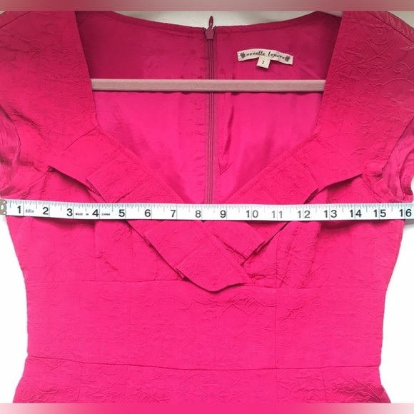 Nanette Lepore Vintage Magenta Brocade Cocktail Dress Size 2 - Picture 2 of 6